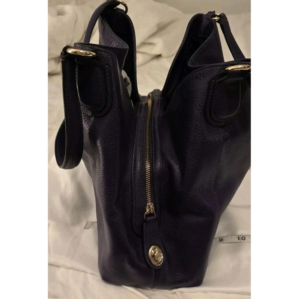COACH Rich Purple Tumbled‎ Leather Three Compartment Vintage Hobo Shoulder Bag